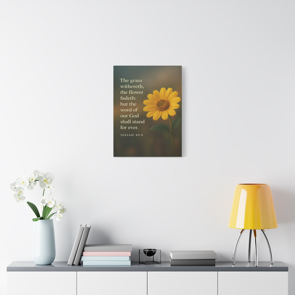 Bible Verse Canvas Isaiah 40:8 Christian Home Décor Wall Art Scripture Ready to Hang Faith Print-Express Your Love Gifts
