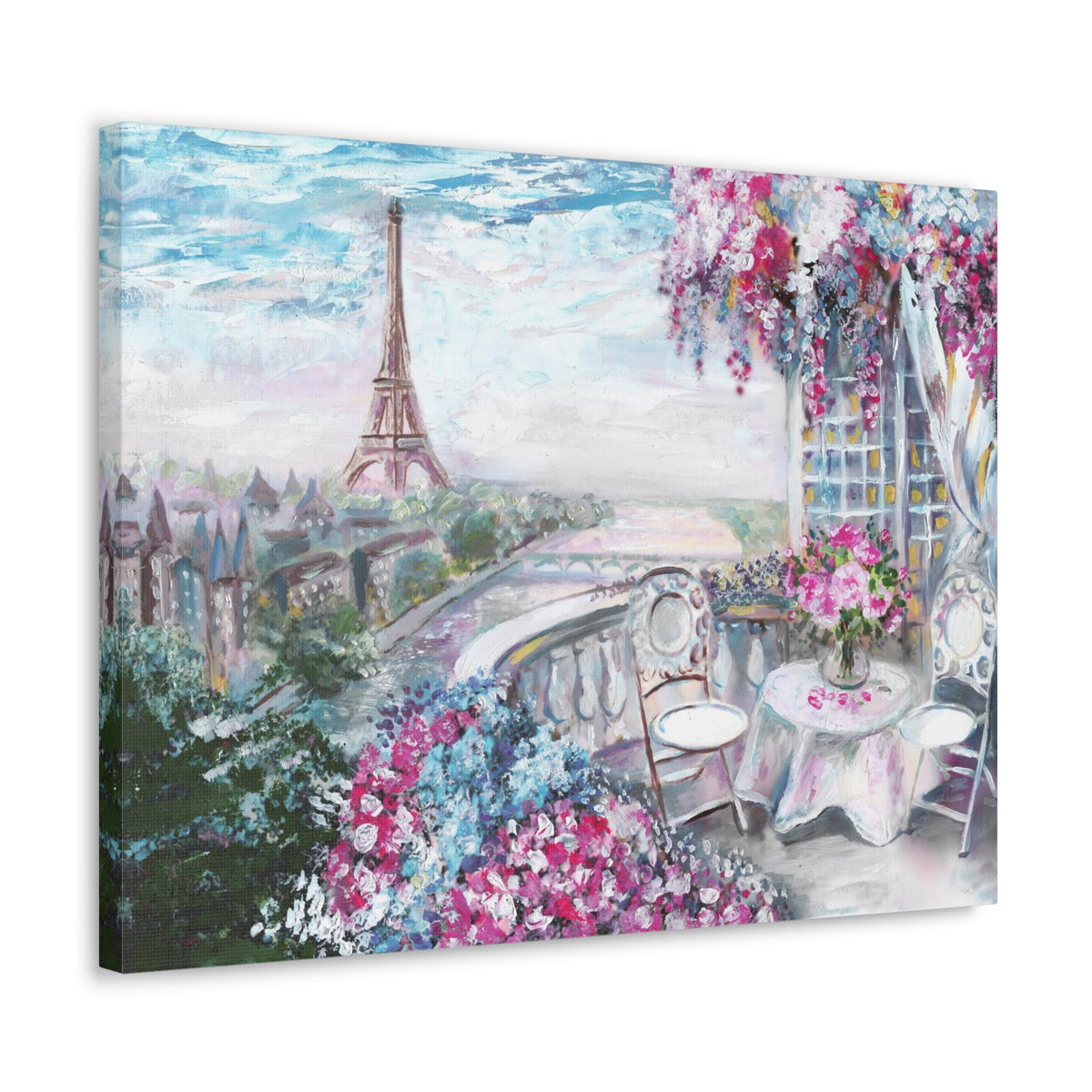 Paris Pink Eiffel Tower France Canvas Artwork High-Quality Breathtaking French City for Home Decor Ready to Hang-Express Your Love Gifts