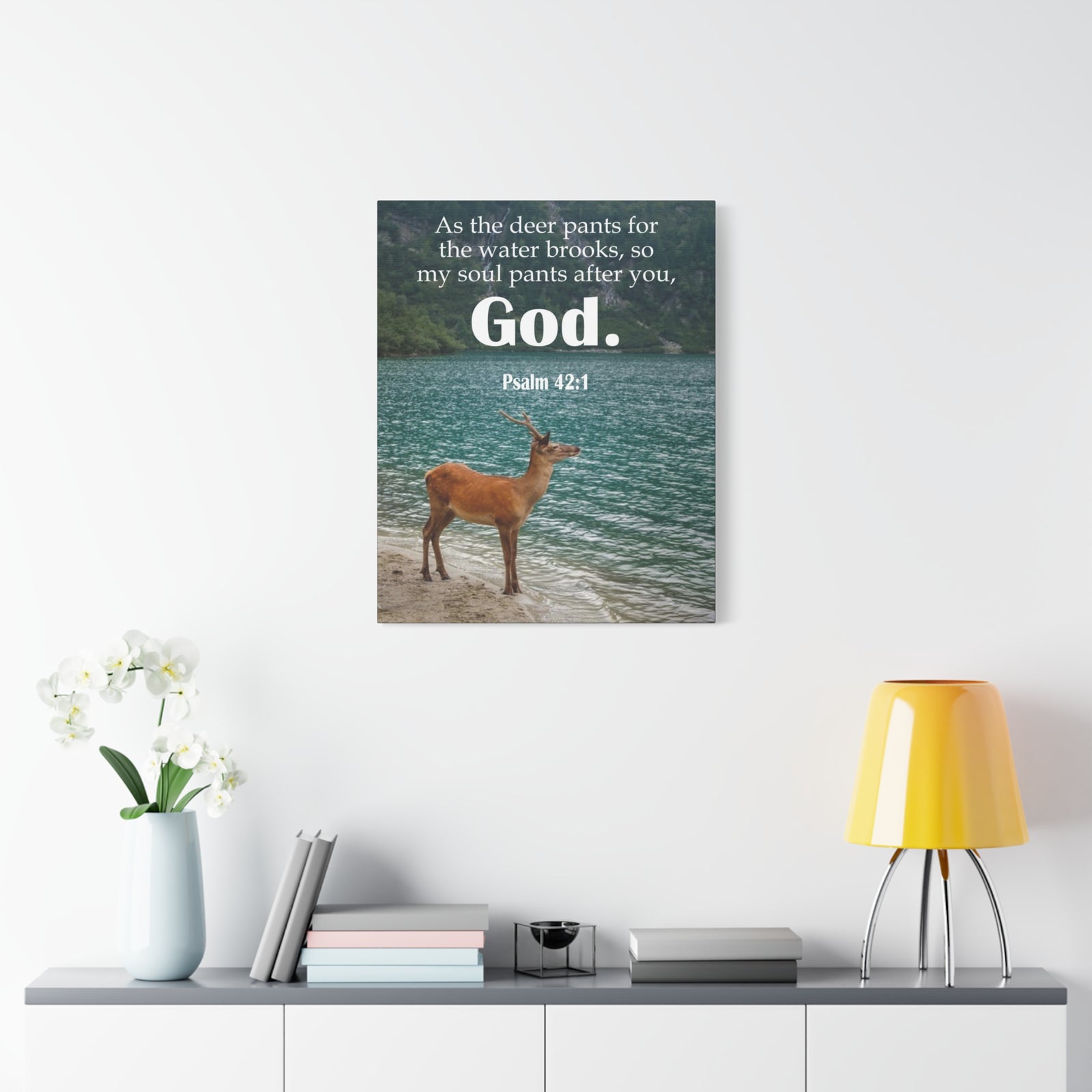 Scripture Canvas Soul Pants Psalm 42:1 Christian Wall Art Bible Verse Print Ready to Hang-Express Your Love Gifts