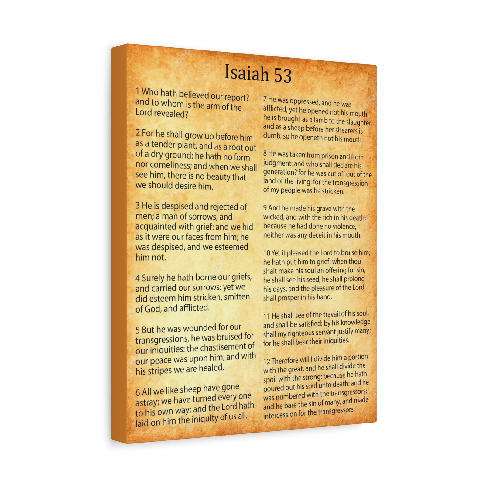 Scripture Walls Coming of Christ Isaiah 53 Chapter Gold Christian Wall Art Print Ready to Hang Unframed-Express Your Love Gifts
