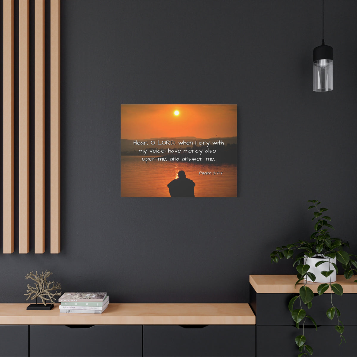 Scripture Walls Have Mercy Psalm 27:7 Bible Verse Canvas Christian Wall Art Ready to Hang-Express Your Love Gifts