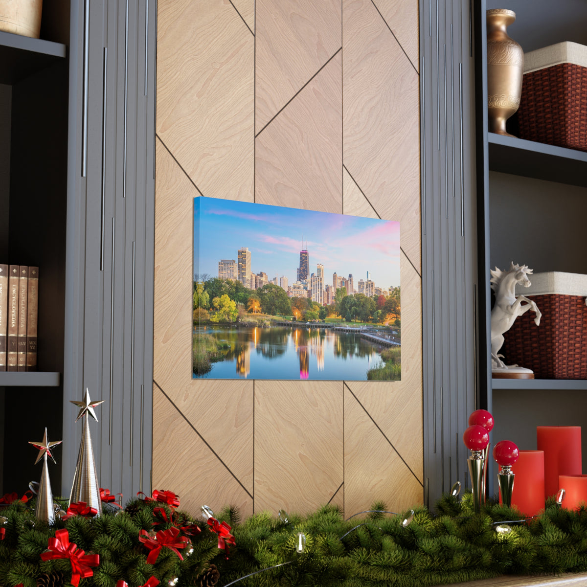 Chicago Daytime Skyline Canvas Artwork High-Quality Breathtaking Stunning Cityscape for Home Decor Ready to Hang-Express Your Love Gifts