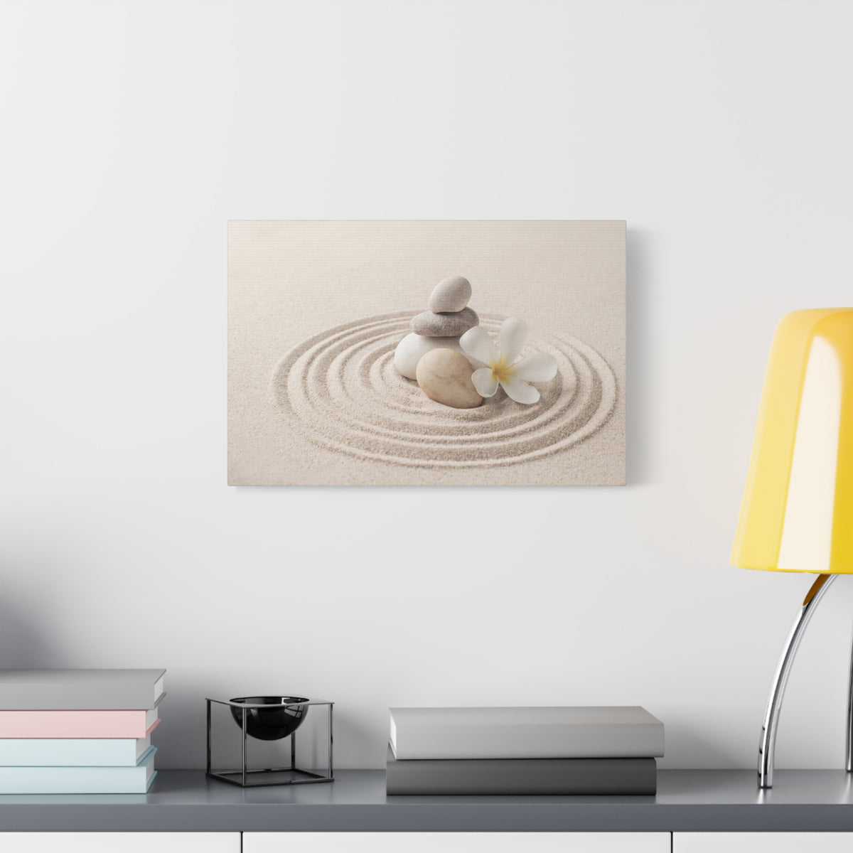 Stacked Zen Stones Forest Floral Nature Photography Canvas Wall Art for Home Decor Ready-to-Hang-Express Your Love Gifts