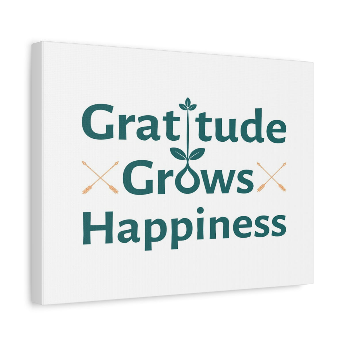 Gratitude Grows Happiness Inspirational Motivational Quote Canvas Wall Art for Home Decor Ready-to-Hang-Express Your Love Gifts