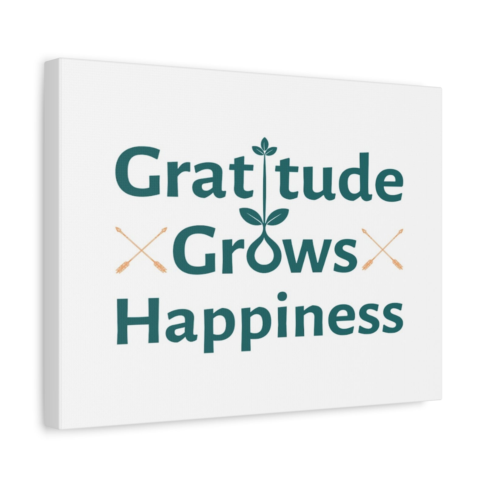 Gratitude Grows Happiness Inspirational Motivational Quote Canvas Wall Art for Home Decor Ready-to-Hang-Express Your Love Gifts