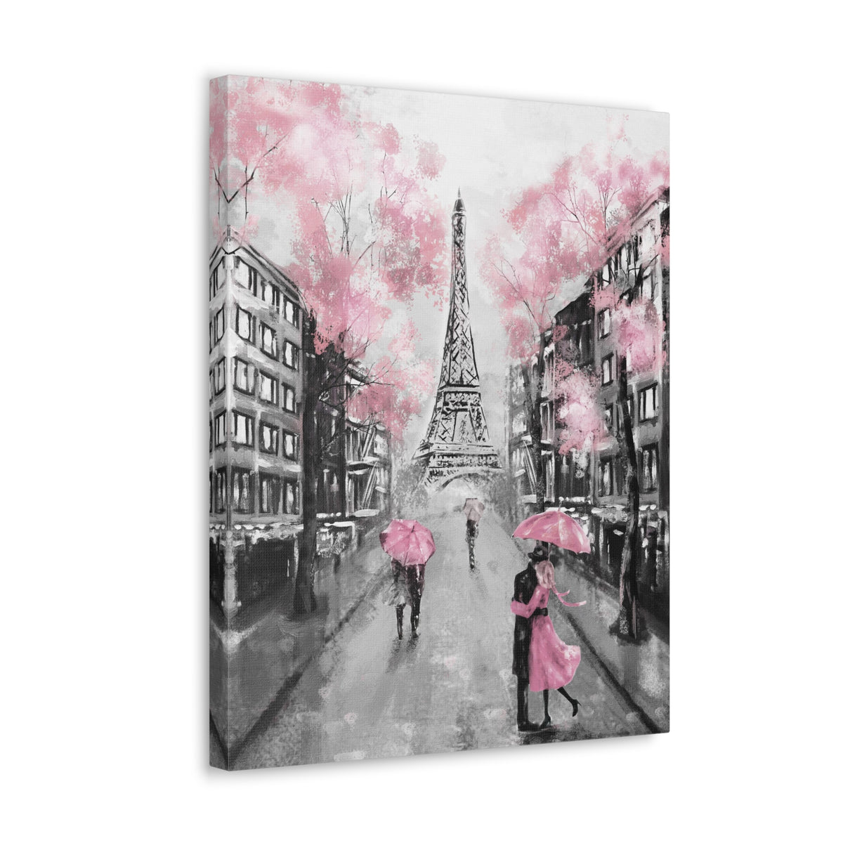 Kiss In Paris Eiffel Tower France Canvas Artwork High-Quality Breathtaking French City for Home Decor Ready to Hang-Express Your Love Gifts