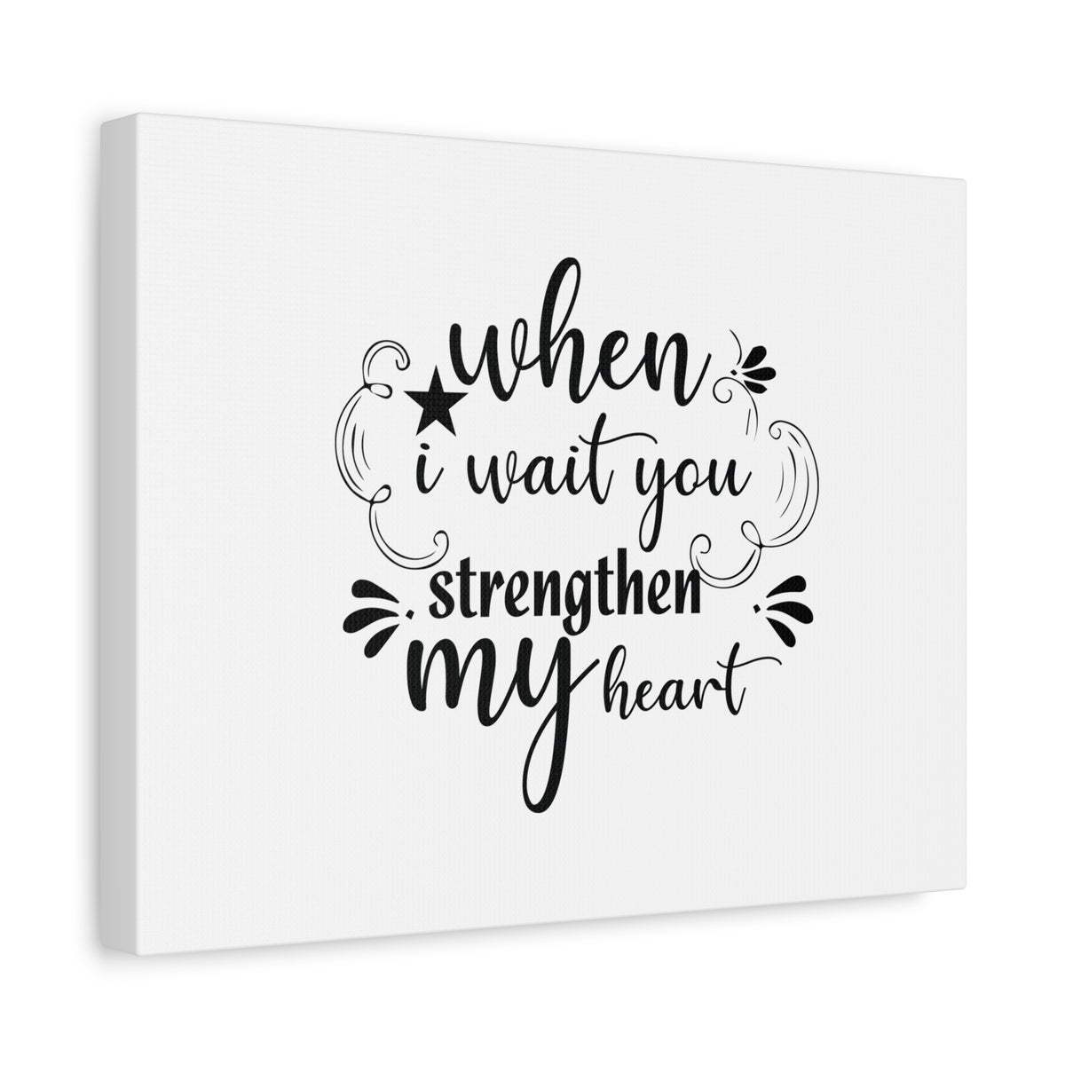 Scripture Canvas Strengthen My Heart Psalm 27:14 Star Christian Wall Art Bible Verse Print Ready to Hang-Express Your Love Gifts