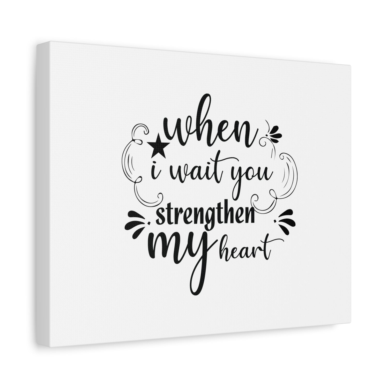 Scripture Canvas Strengthen My Heart Psalm 27:14 Star Christian Wall Art Bible Verse Print Ready to Hang-Express Your Love Gifts
