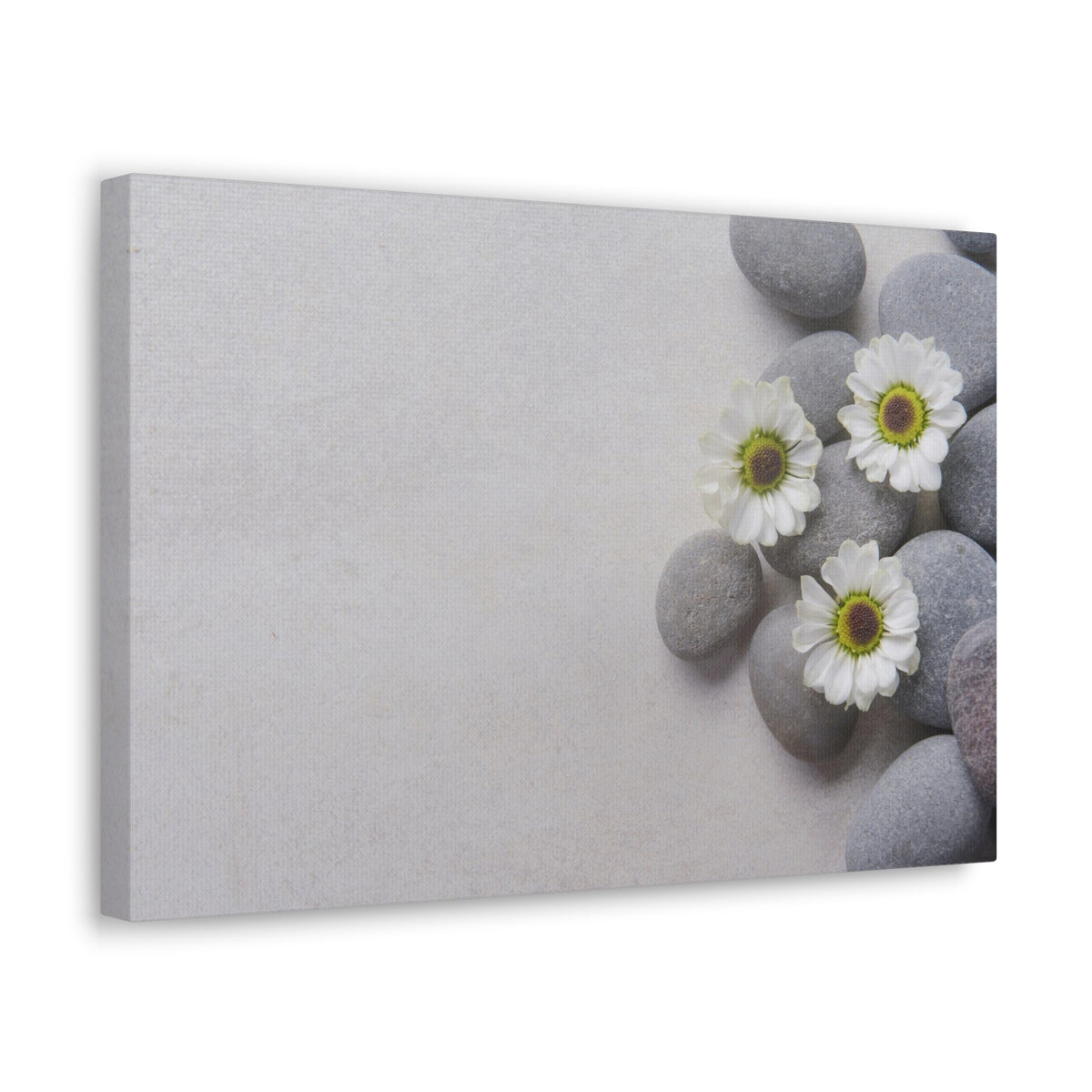 Three White Flower Forest Floral Nature Photography Canvas Wall Art for Home Decor Ready-to-Hang-Express Your Love Gifts