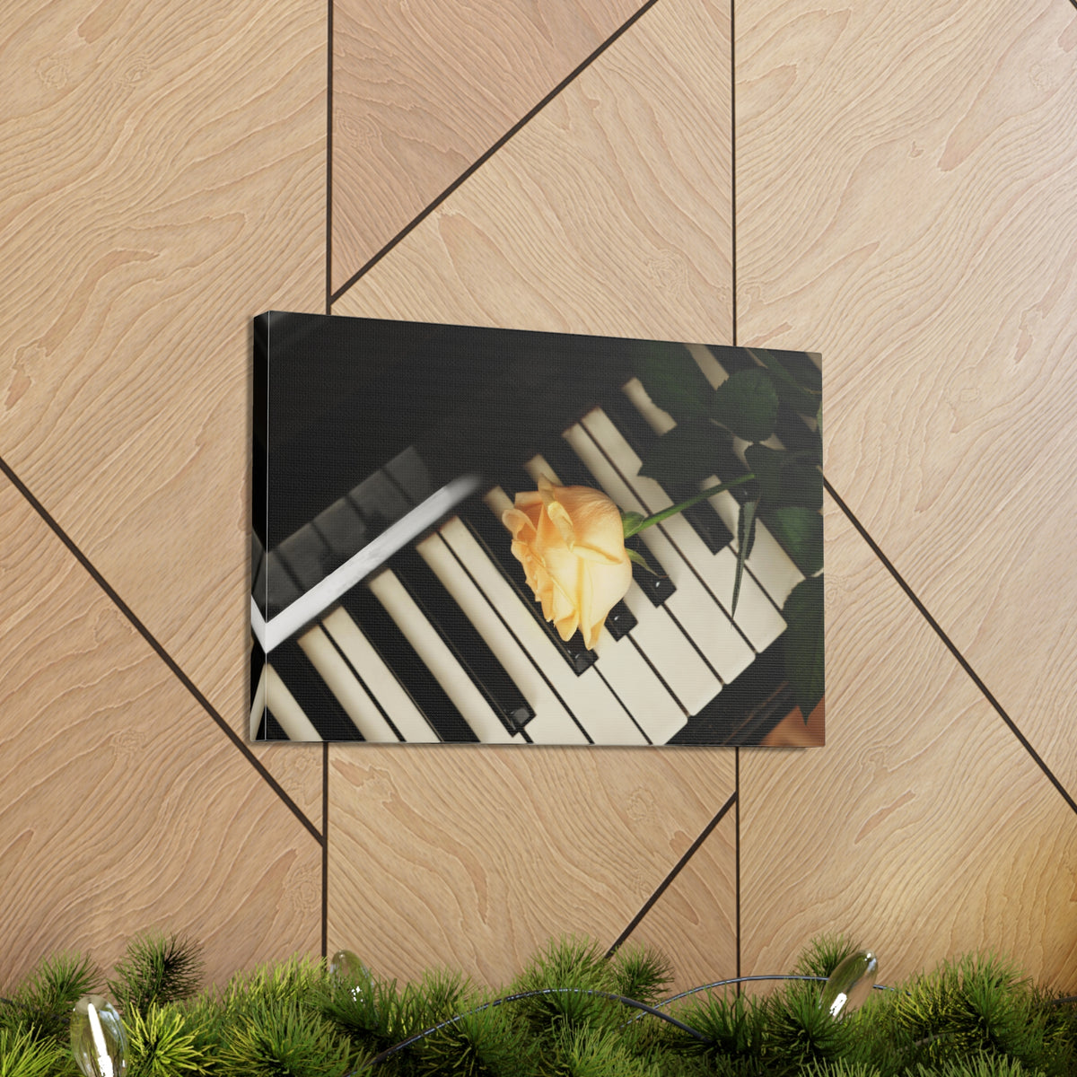 Piano Rose Music Lover's Delight Piano Keyboard Canvas Wall Art for Home Decor Ready-to-Hang-Express Your Love Gifts