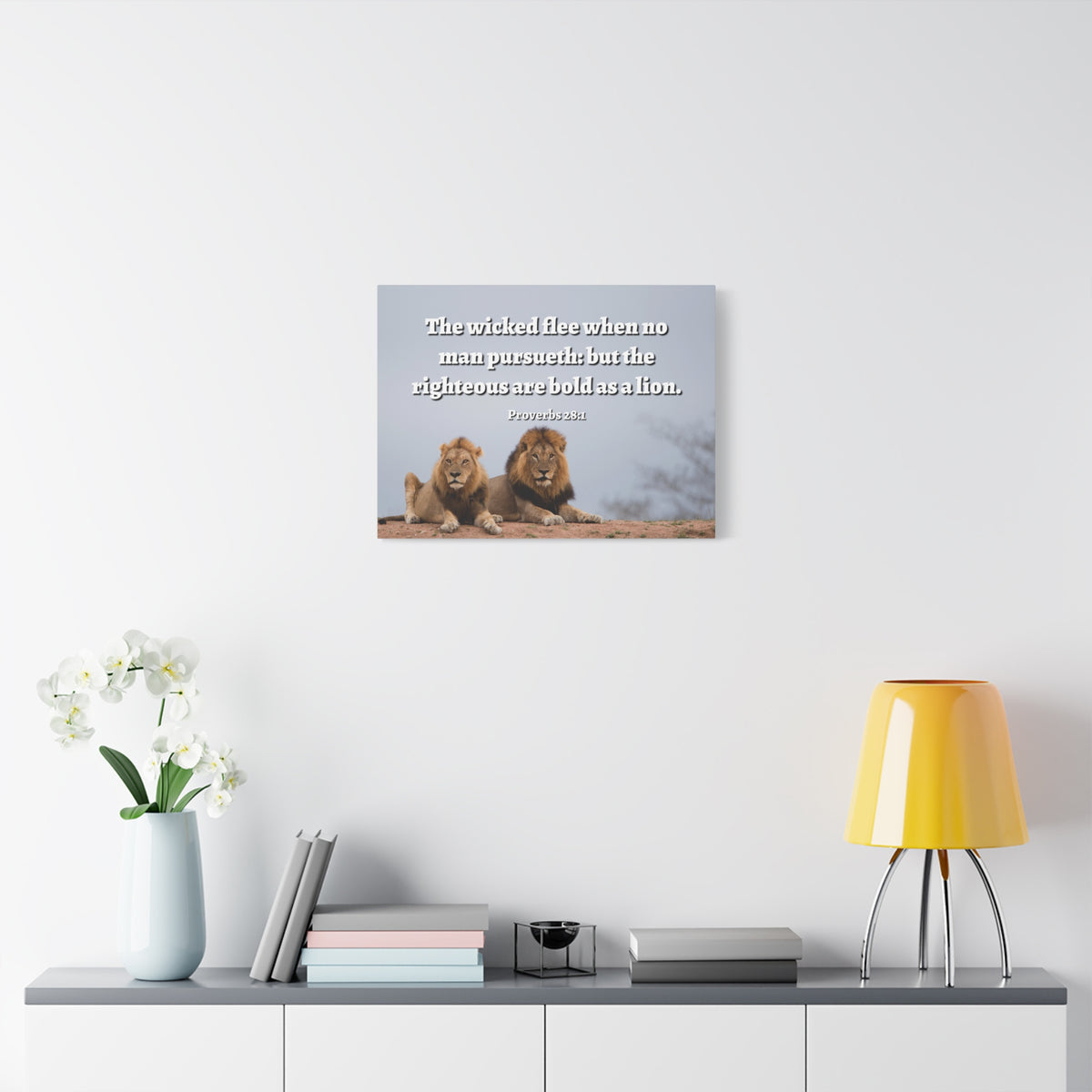 Scripture Walls The Righteous Proverbs 28:1 Bible Verse Canvas Christian Wall Art Ready to Hang-Express Your Love Gifts