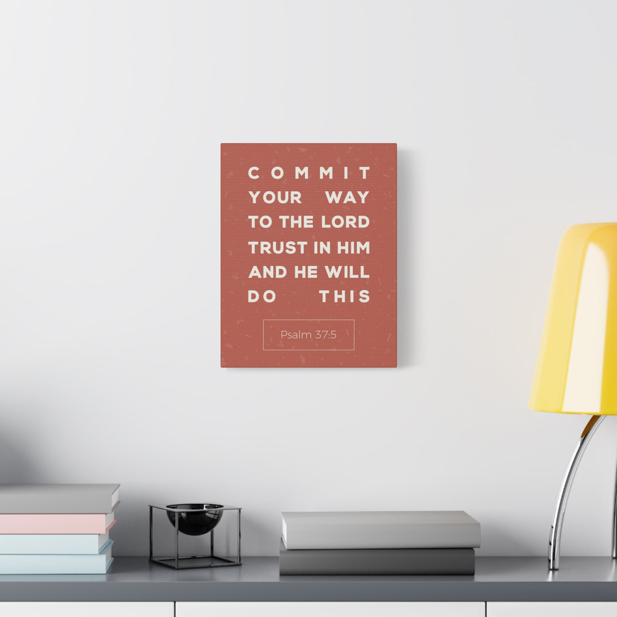 Scripture Canvas Commit Your Way Psalm 37:5 Christian Wall Art Bible Verse Print Ready To Hang-Express Your Love Gifts
