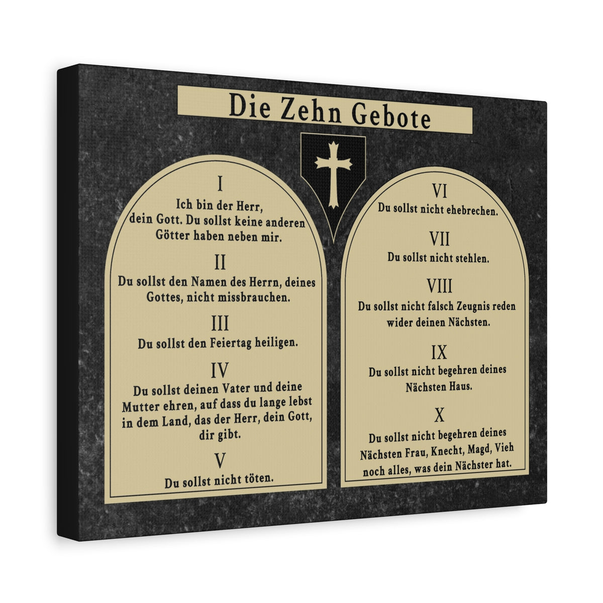 Scripture Walls Die Zehn Gebote Ten Commandments Tablets German Bible Verse Canvas Christian Wall Art Ready to Hang Unframed-Express Your Love Gifts