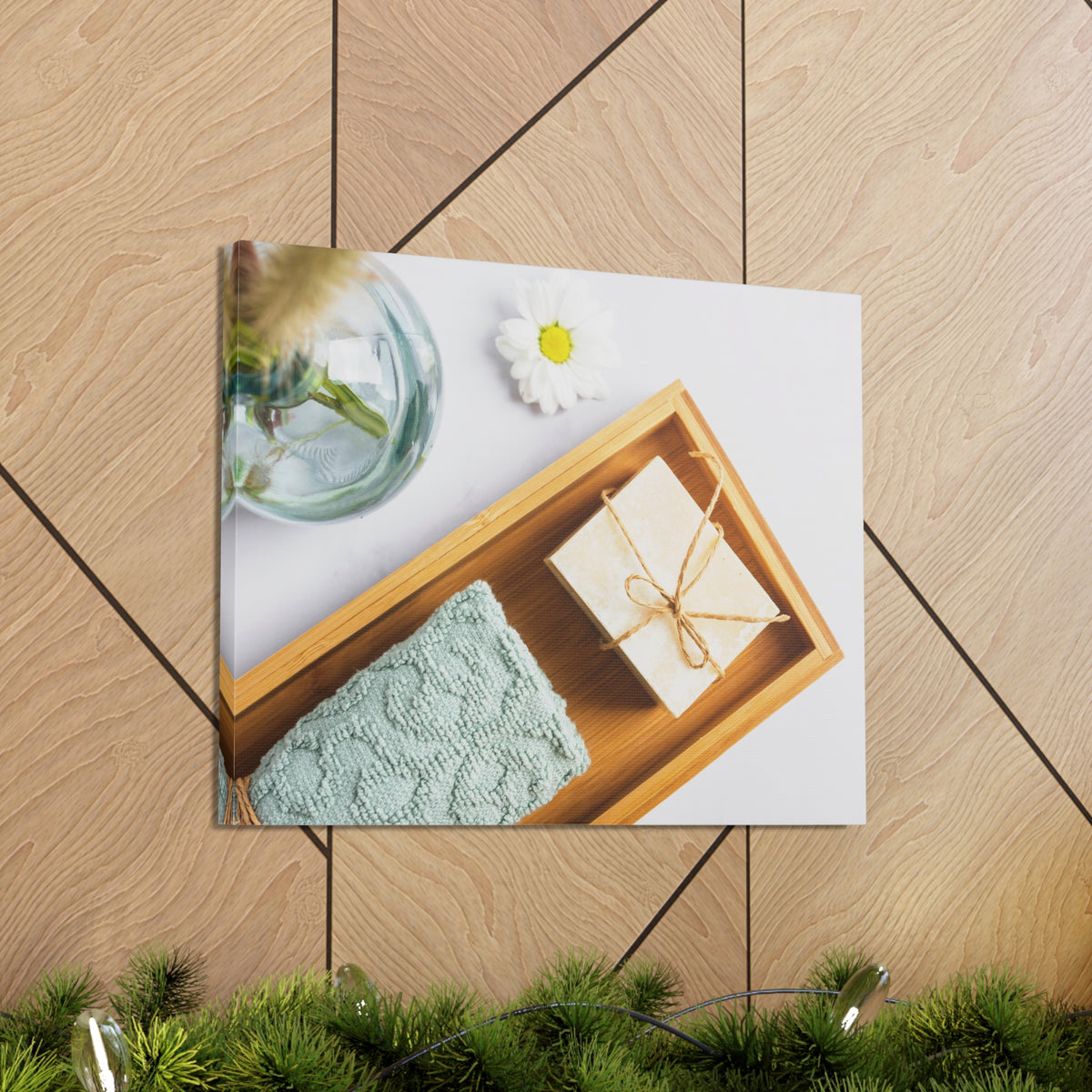 Top View Bath Forest Floral Nature Photography Canvas Wall Art for Home Decor Ready-to-Hang-Express Your Love Gifts