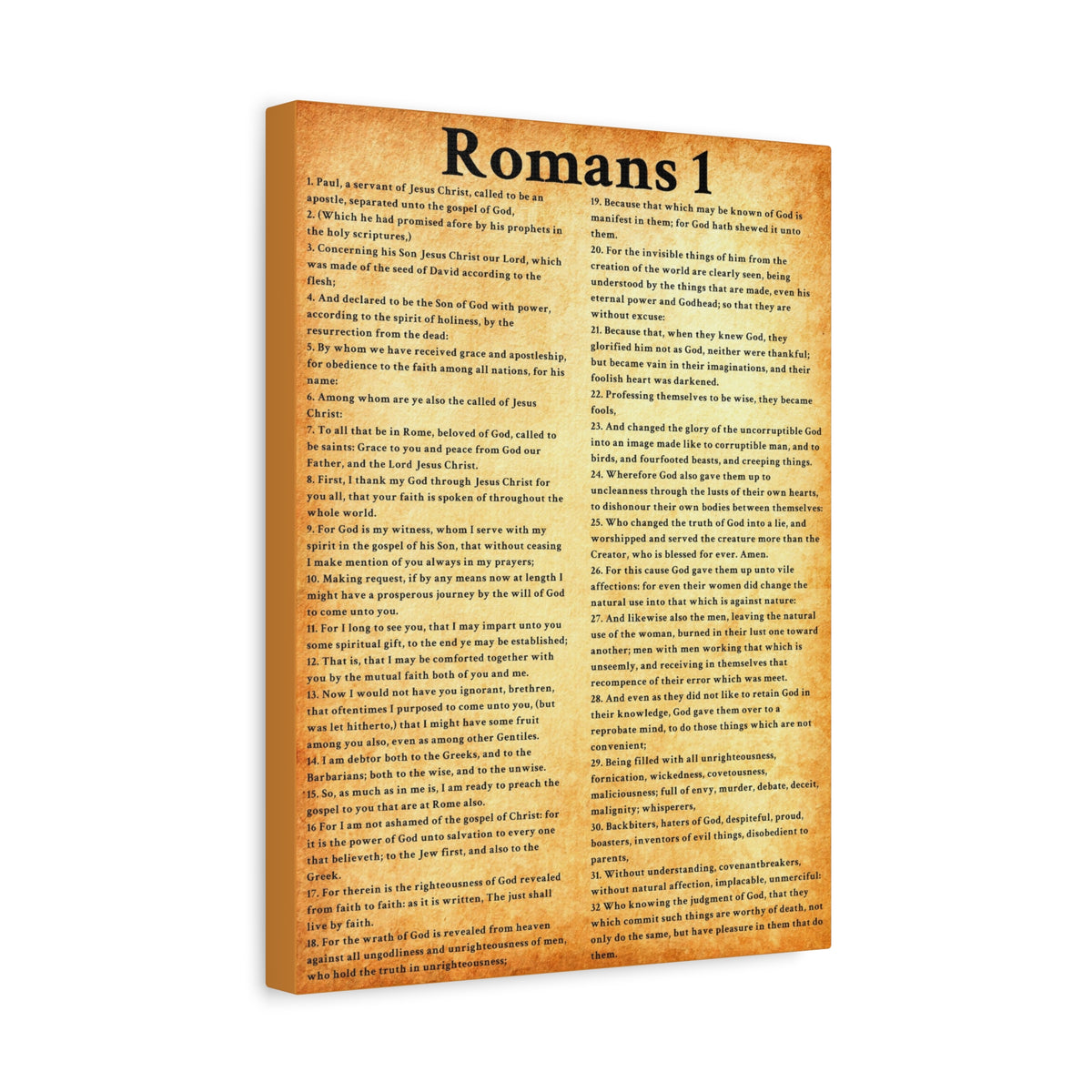 Scripture Walls Romans 1 Gold Bible Verse Canvas Christian Wall Art Ready to Hang Unframed-Express Your Love Gifts