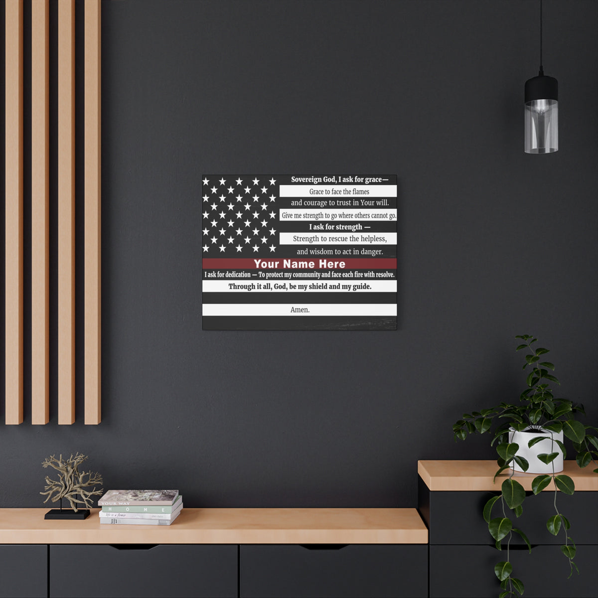 Scripture Walls Personalized Firefighter's Prayer Bible Canvas Christian Wall Art Ready to Hang Unframed-Express Your Love Gifts
