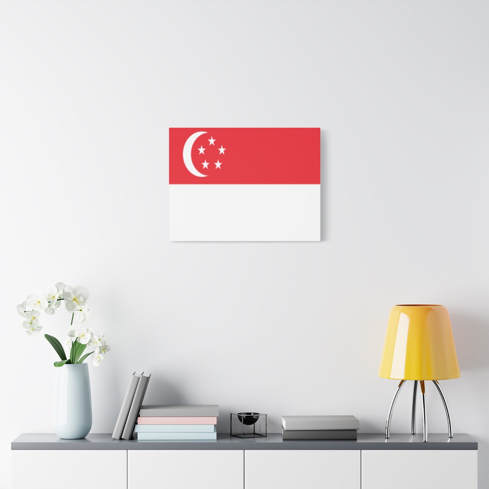Singapore Country Flag Canvas Vibrant Wall Art Unframed Home Decor-Express Your Love Gifts