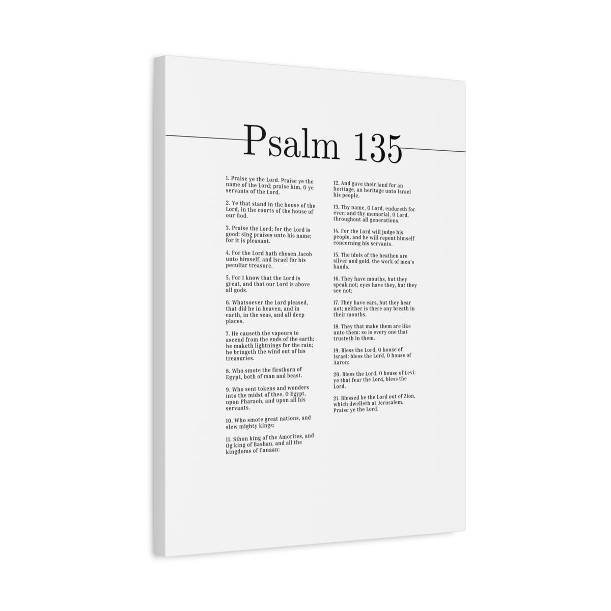 Scripture Canvas Praise Ye The Lord Psalm 135 Christian Wall Art Bible Verse Print Ready to Hang-Express Your Love Gifts