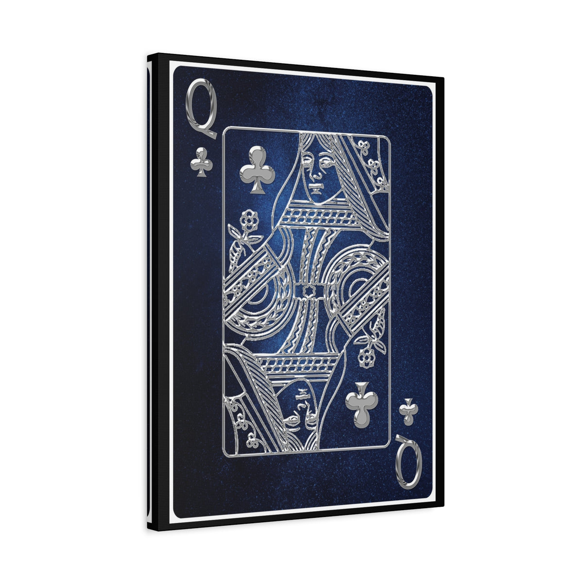 Queen Of Clubs Space Background Playing Card Canvas Wall Art for Home Decor Ready-to-Hang-Express Your Love Gifts