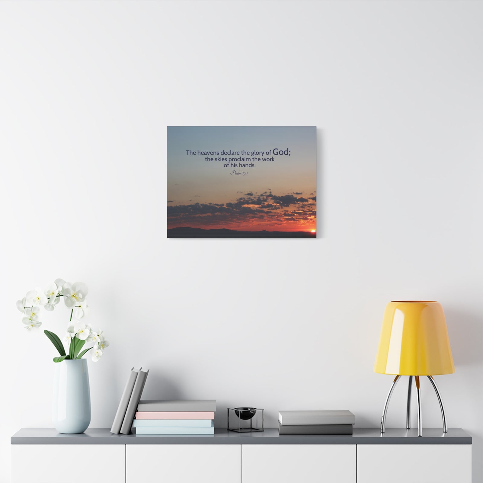 Scripture Canvas The Heavens Declare Psalm 19:1 Christian Wall Art Bible Verse Print Ready to Hang-Express Your Love Gifts