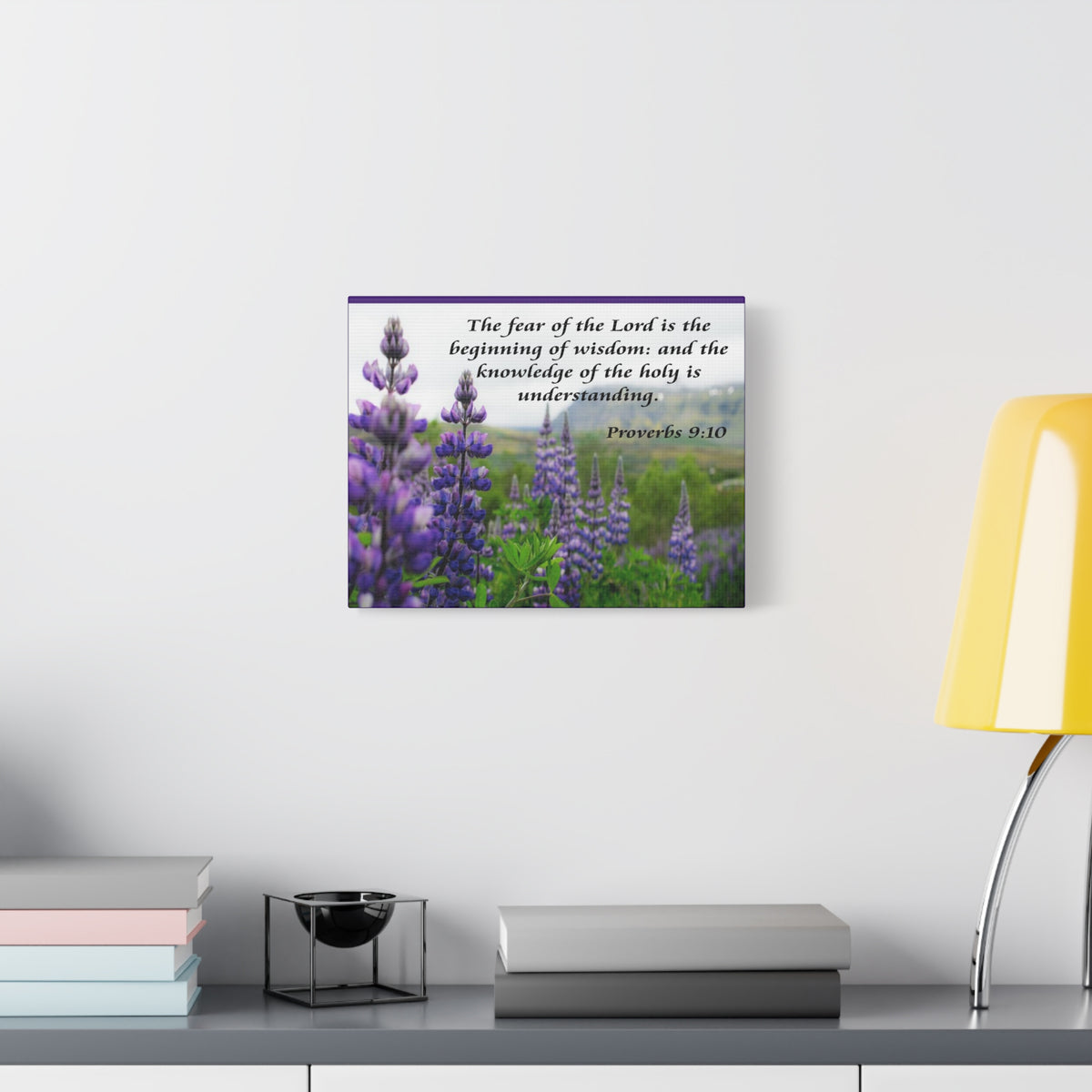 Bible Verse Canvas The Fear of The Lord Proverbs 9:10 Christian Home Décor Wall Art Scripture Ready to Hang Faith Print-Express Your Love Gifts