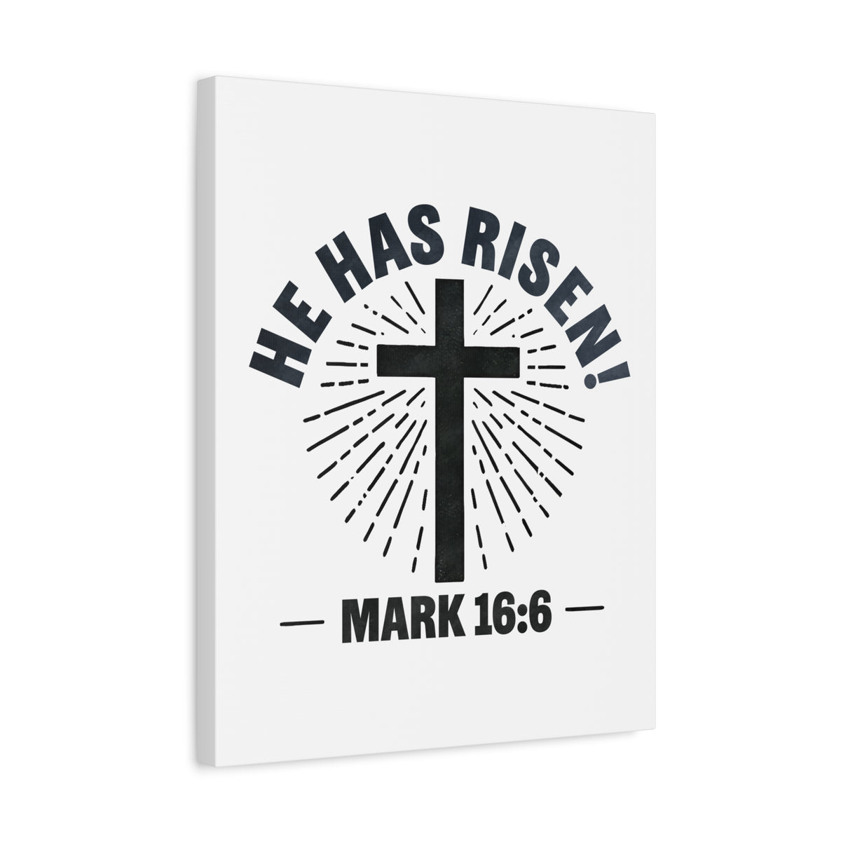Scripture Walls Mark 16:6 He Has Risen! Cross Bible Verse Canvas Christian Wall Art Ready to Hang Unframed-Express Your Love Gifts