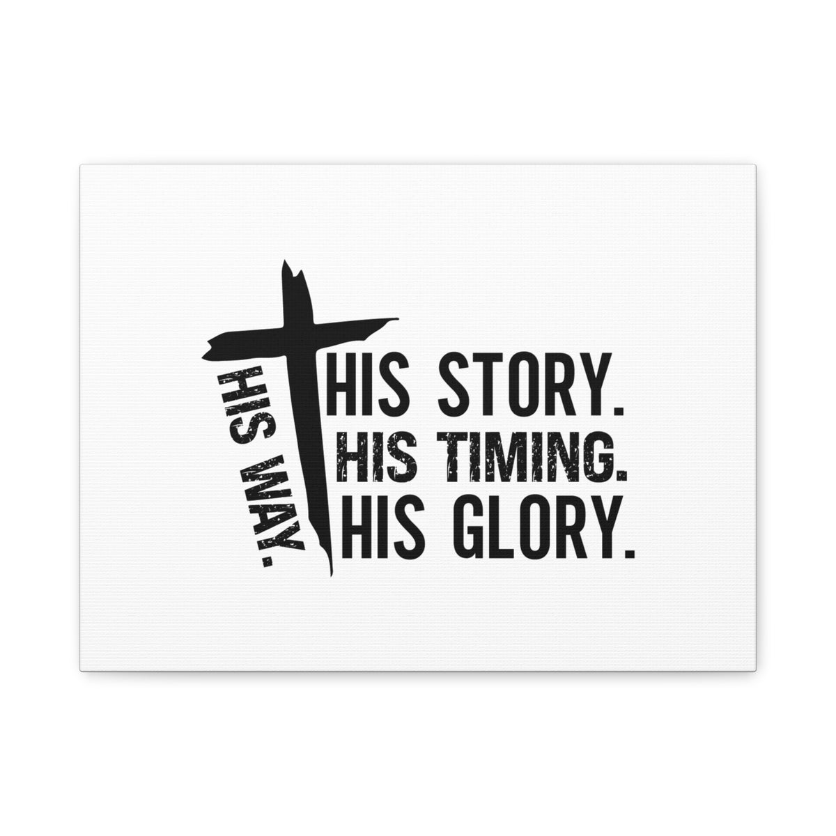 Scripture Canvas His Way Cross Psalm 37:5 Christian Wall Art Bible Verse Print Ready to Hang-Express Your Love Gifts
