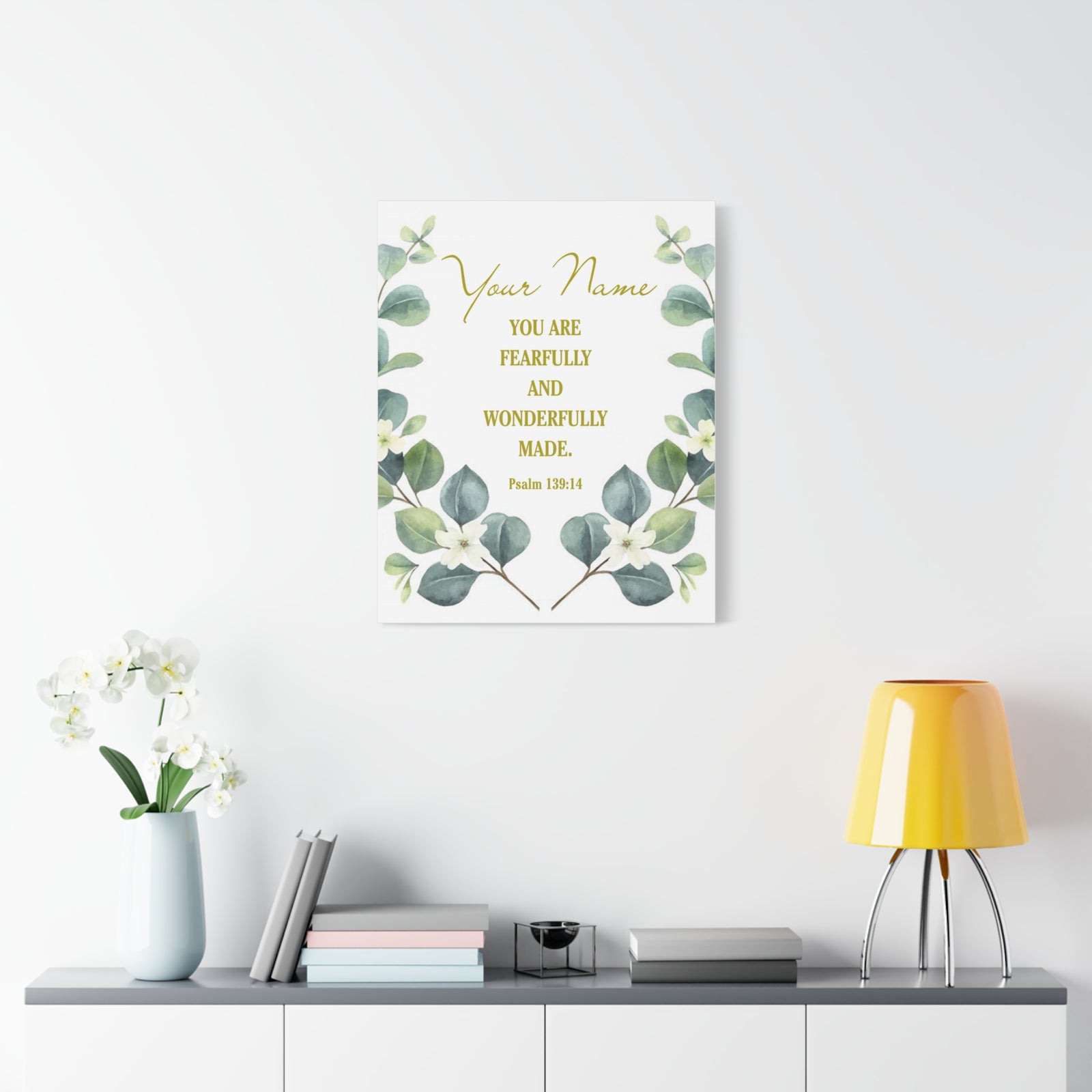 Personalized Psalm 139:14 Bible Verse Canvas Christian Wall Art Ready to Hang-Express Your Love Gifts