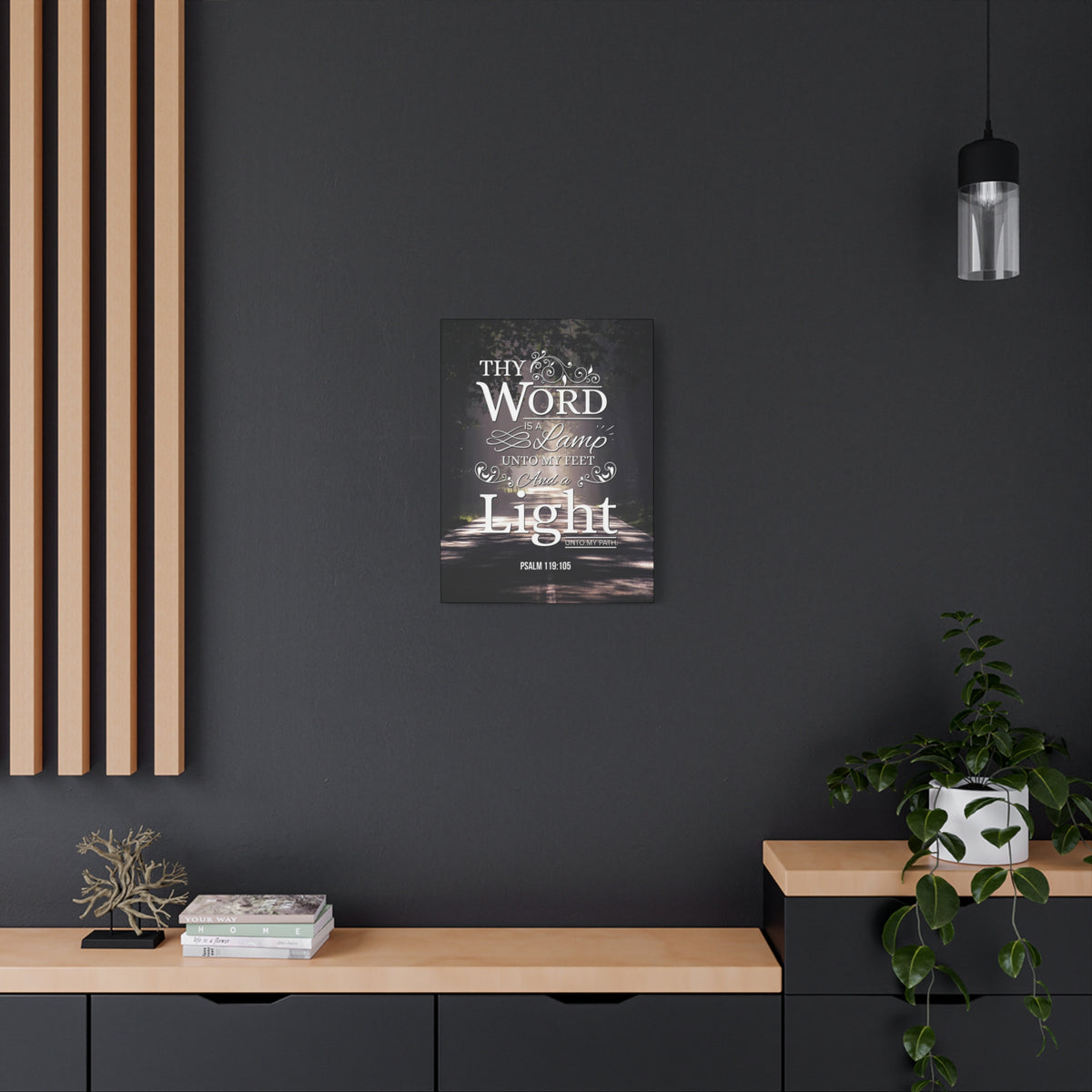 Bible Verse Canvas Thy Word is a Lamp Unto my Feet Psalm 119:105 Bible Verse Wall Art Scripture Art Faith Artwork Christian Home Decor-Express Your Love Gifts