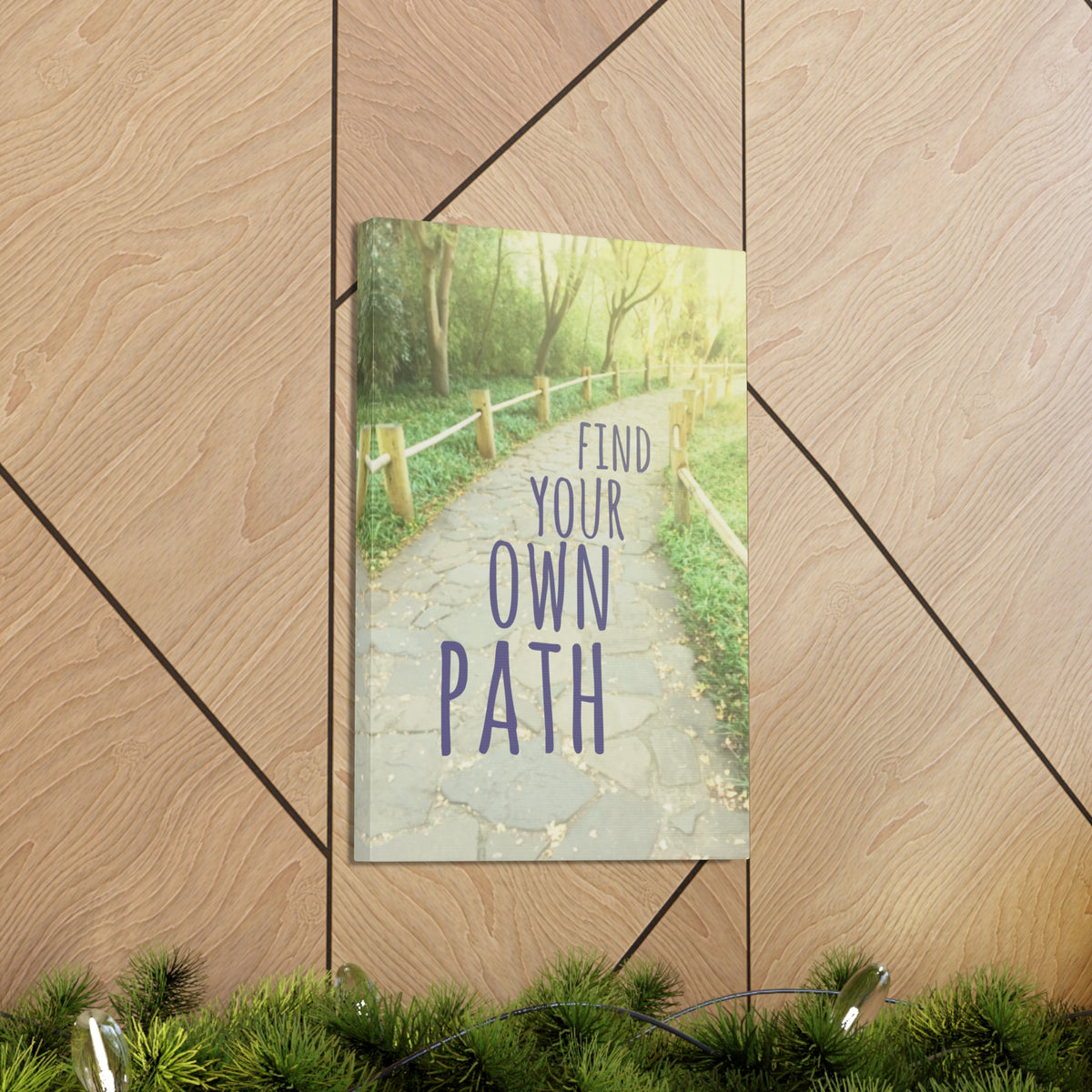 Inspirational Quote Canvas Find Your Own Path Motivational Print Ready to Hang Artwork-Express Your Love Gifts