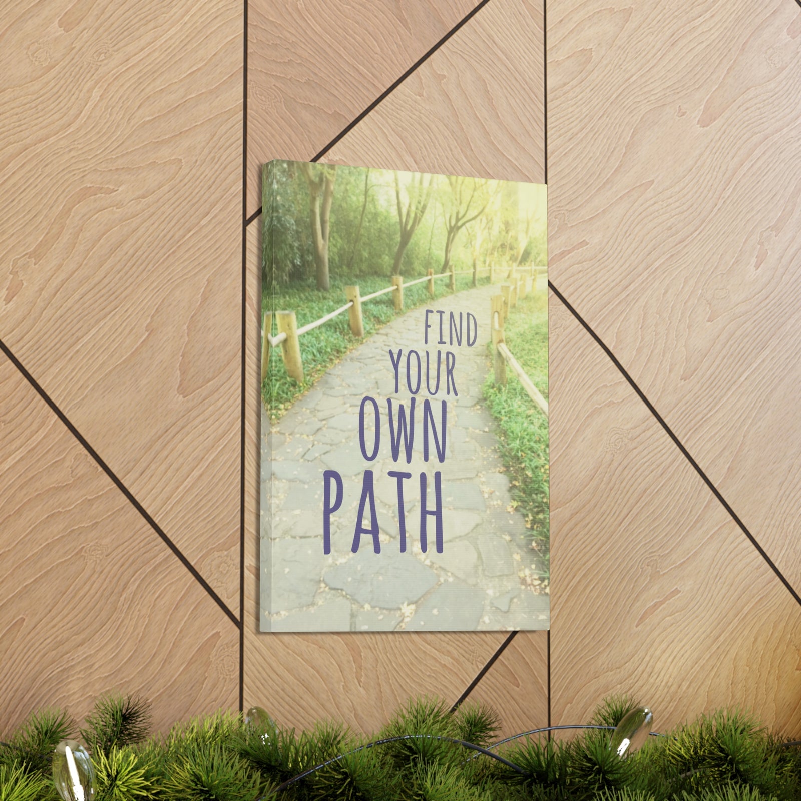 Inspirational Quote Canvas Find Your Own Path Motivational Print Ready to Hang Artwork-Express Your Love Gifts