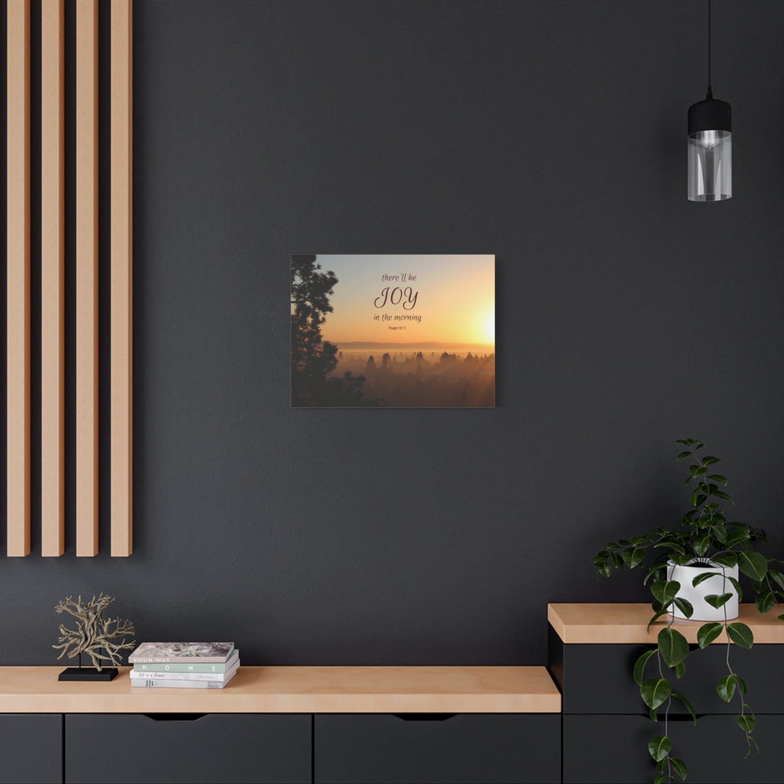 Scripture Canvas Morning Psalm 91:1 Christian Wall Art Bible Verse Print Ready to Hang-Express Your Love Gifts