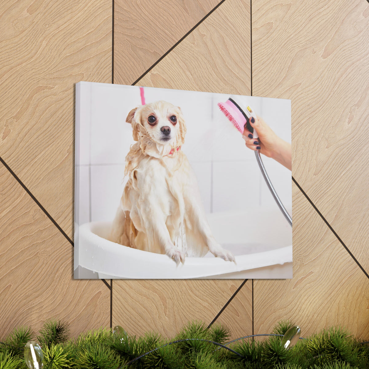 Cute Maltese Bath Canvas Wall Art for Home Decor Ready-to-Hang-Express Your Love Gifts