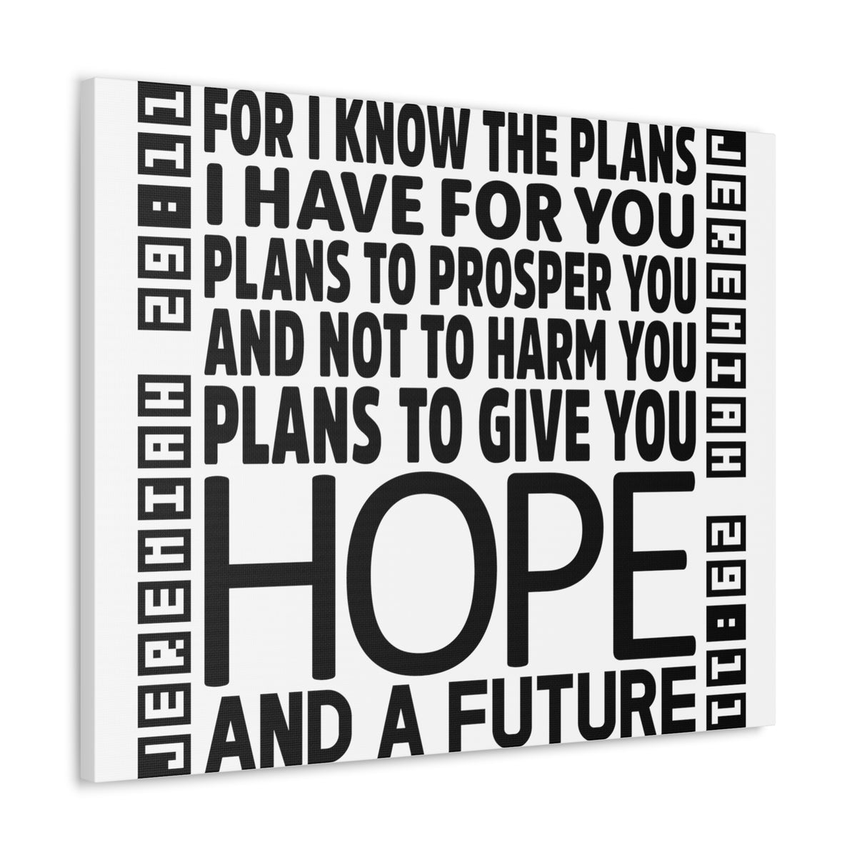 Scripture Walls Jeremiah 29:11 Hope and Future Bible Verse Canvas Christian Wall Art Ready to Hang Unframed-Express Your Love Gifts