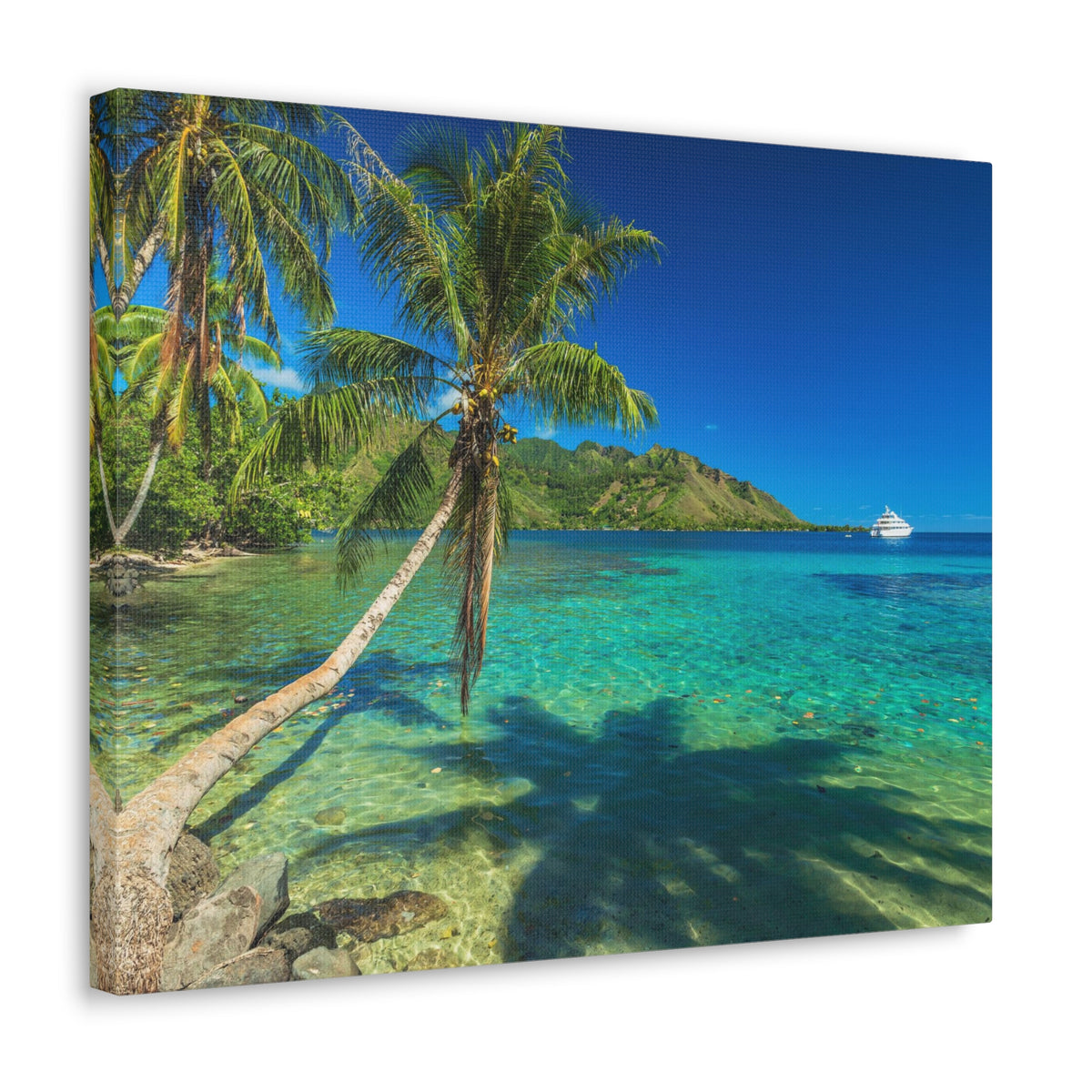 Palm Trees Quiet Beach Ocean Canvas Wall Art for Home Decor Ready-to-Hang-Express Your Love Gifts