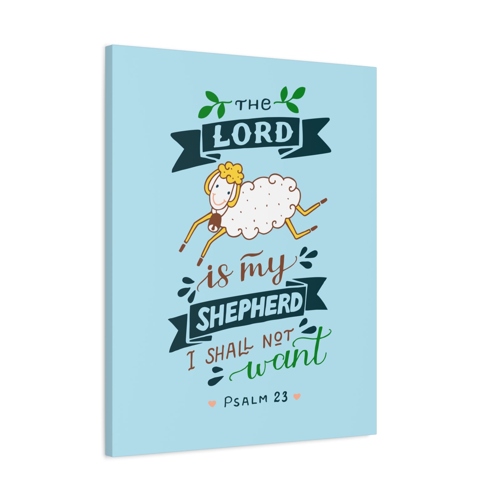 Scripture Canvas The Lord Is My Shepherd Psalm 23 Christian Wall Art Bible Verse Print Ready To Hang-Express Your Love Gifts