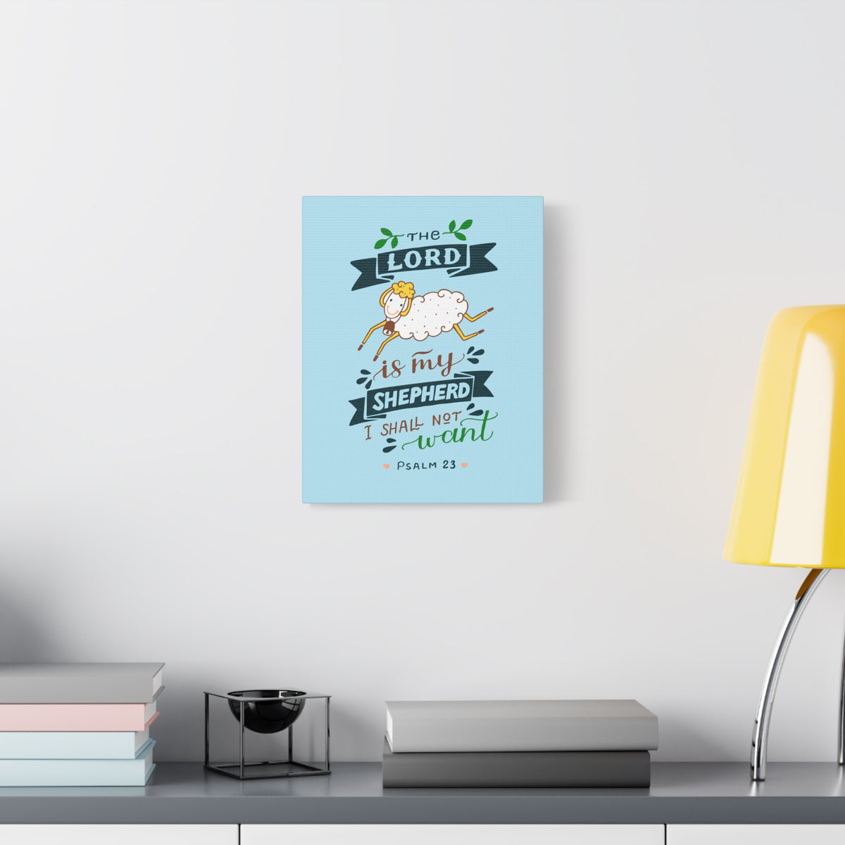 Scripture Canvas The Lord Is My Shepherd Psalm 23 Christian Wall Art Bible Verse Print Ready To Hang-Express Your Love Gifts