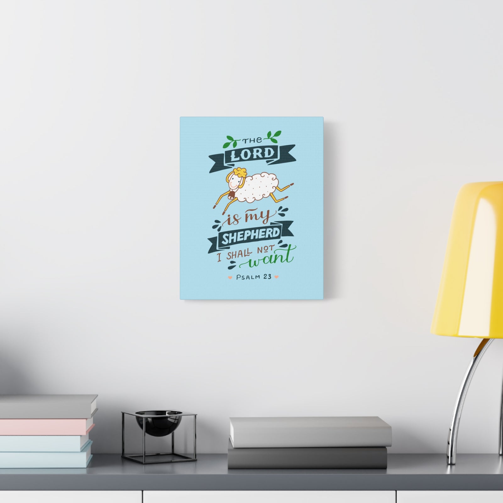 Scripture Canvas The Lord Is My Shepherd Psalm 23 Christian Wall Art Bible Verse Print Ready To Hang-Express Your Love Gifts