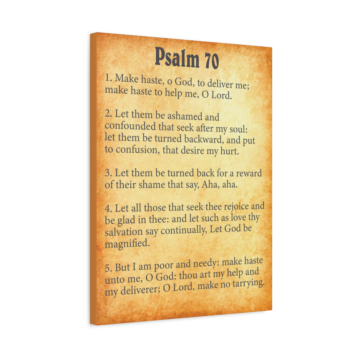 Scripture Walls Psalm 70 Gold Bible Chapter Canvas Christian Wall Art Ready to Hang-Express Your Love Gifts