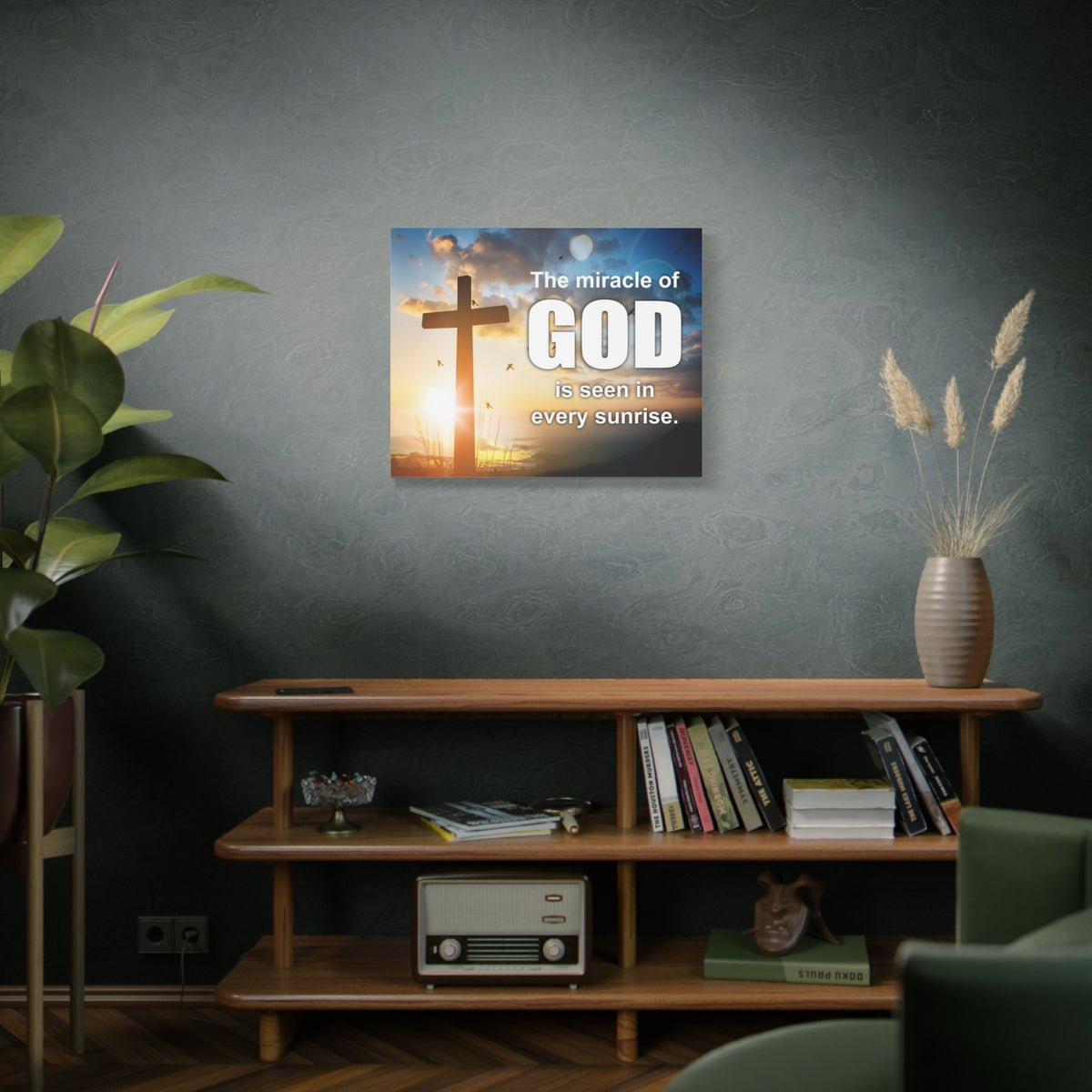Scripture Canvas The Miracle of God Psalm 118:24 Christian Wall Art Bible Verse Print Ready to Hang-Express Your Love Gifts
