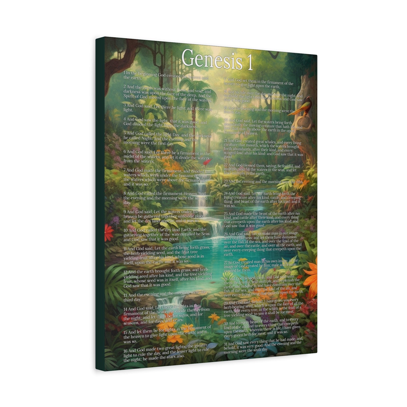 Scripture Walls Genesis 1 Chapter In the Beginning Christian Wall Art Print Ready to Hang Unframed-Express Your Love Gifts