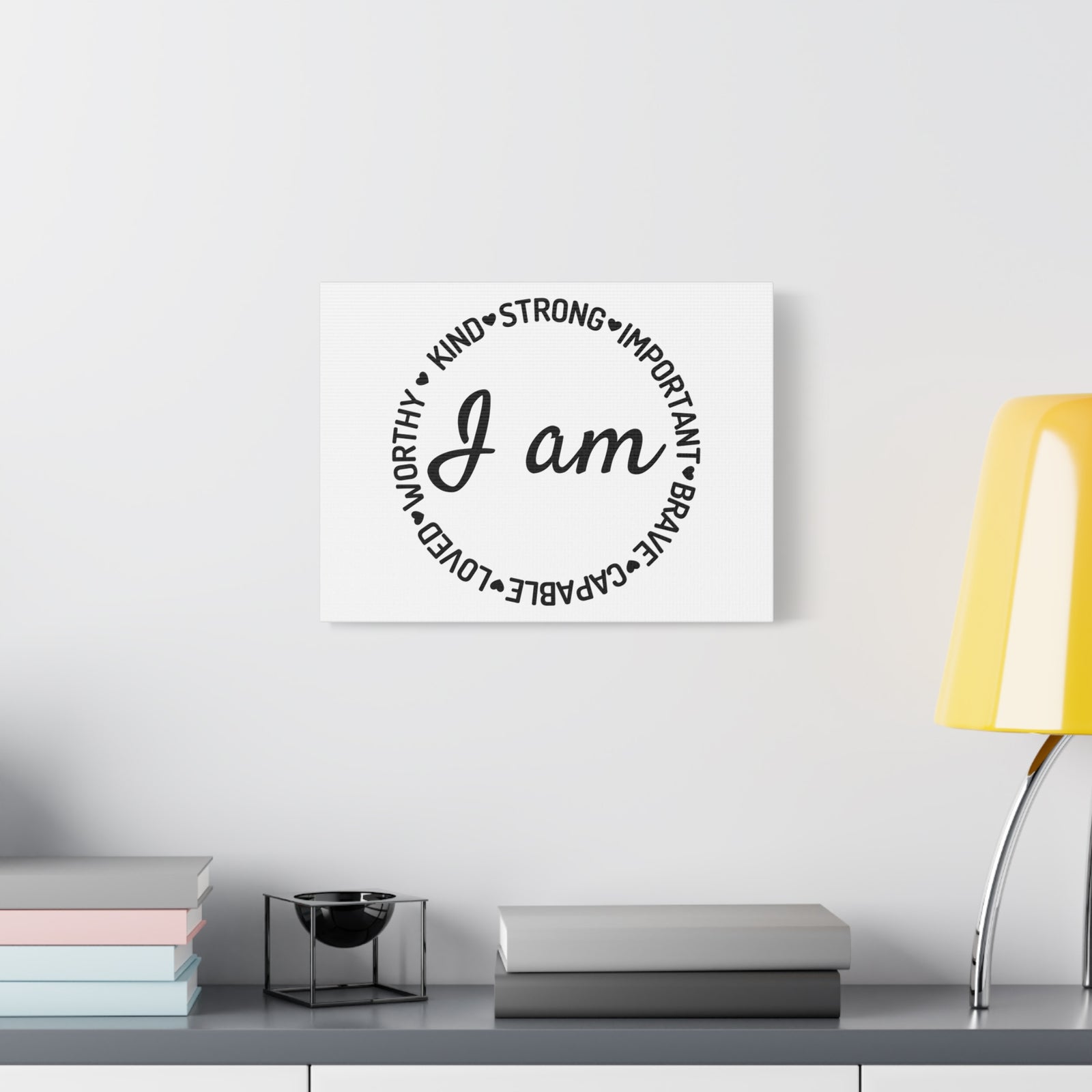 Inspirational Quote Canvas I Am Wall Art Motivational Motto Inspiring Posters Prints Artwork Decor Ready to Hang-Express Your Love Gifts