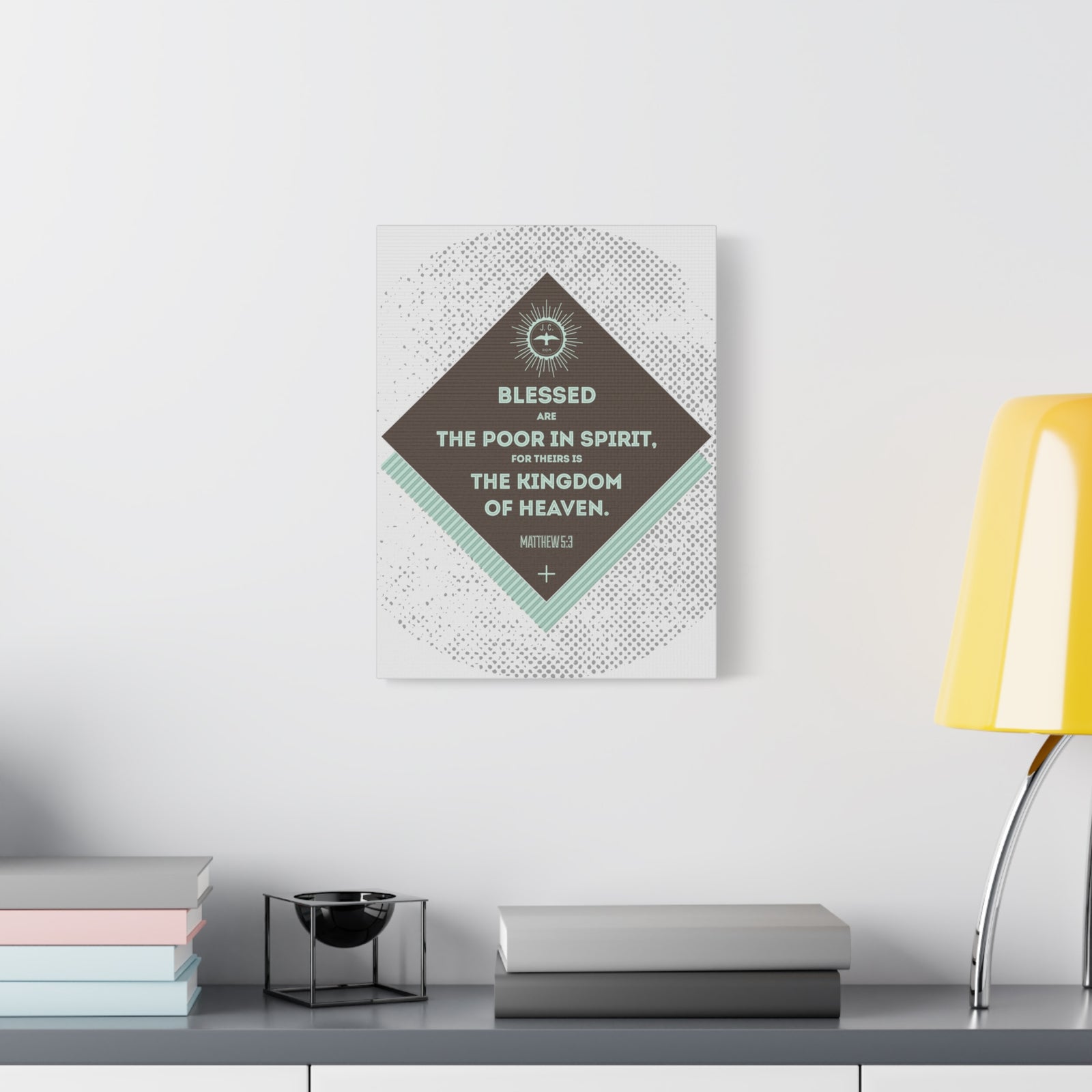 Scripture Walls Blessed Are The Poor In Spirit Matthew 5:3 Bible Verse Canvas Christian Wall Art Ready To Hang-Express Your Love Gifts