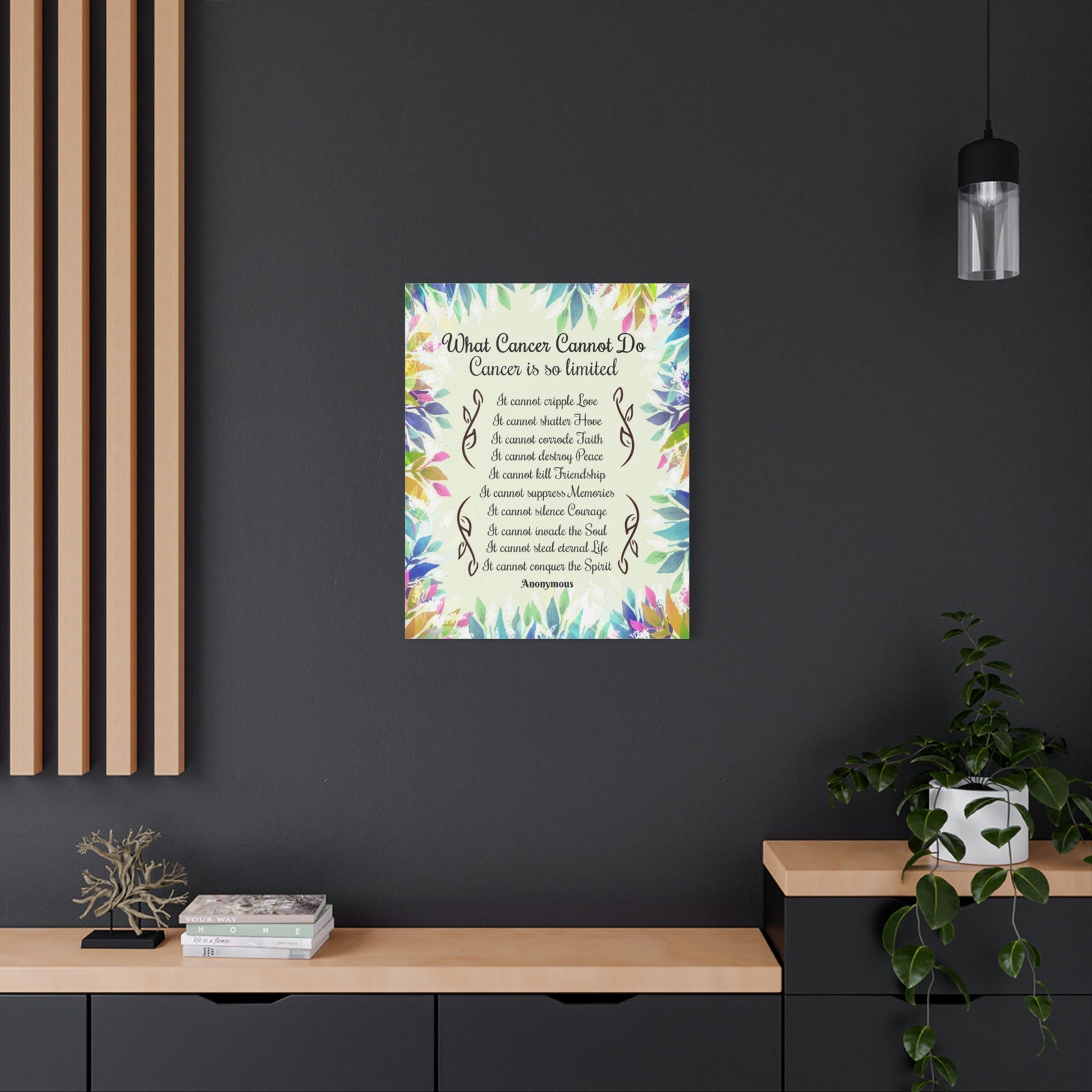 Cancer Survivor Wall Art What Cancer Cannot Do Inspirational Cancer Encouragement Art-Express Your Love Gifts