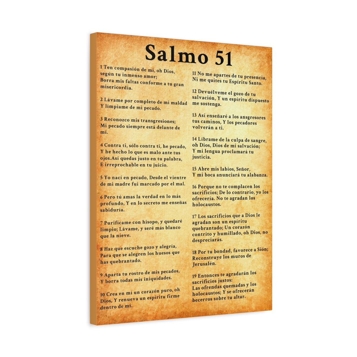 Scripture Walls Salmo 51 Chapter Gold Christian Wall Art Print Ready to Hang Unframed-Express Your Love Gifts