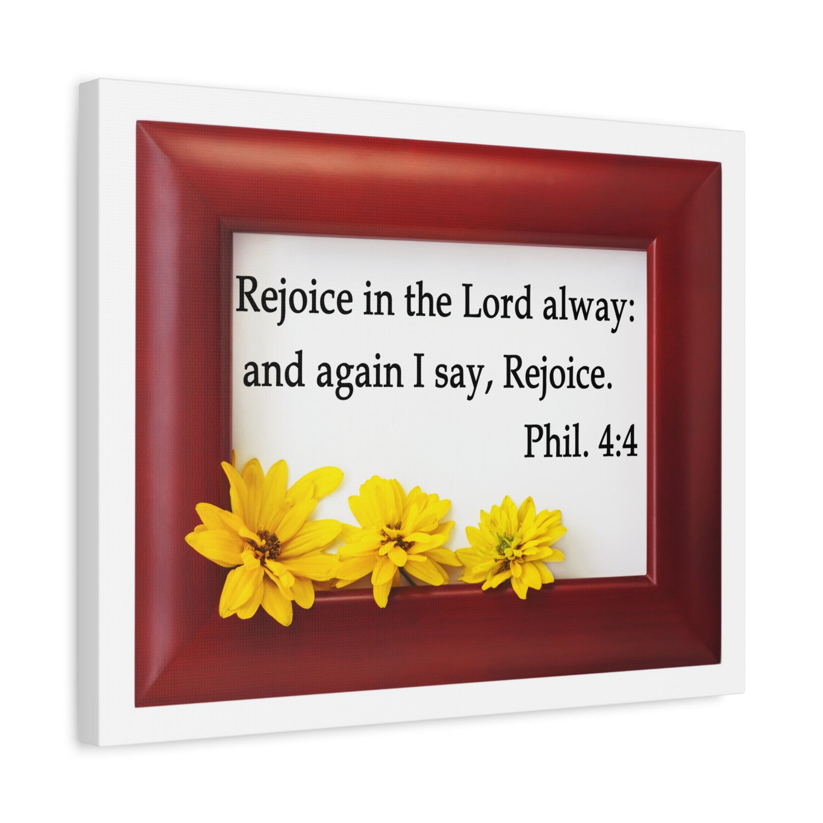 Scripture Walls Rejoice In The Lord Frame Philippians 4:4 Bible Verse Canvas Christian Wall Art Ready to Hang-Express Your Love Gifts