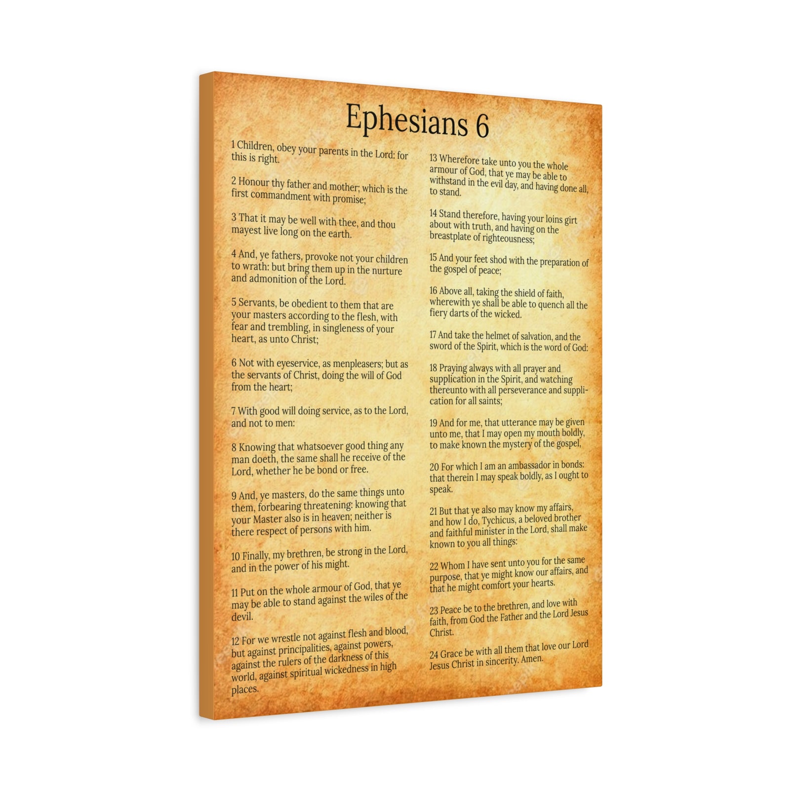 Scripture Walls Ephesians 6 Chapter Gold Protection of the Believer Christian Wall Art Print Ready to Hang Unframed-Express Your Love Gifts