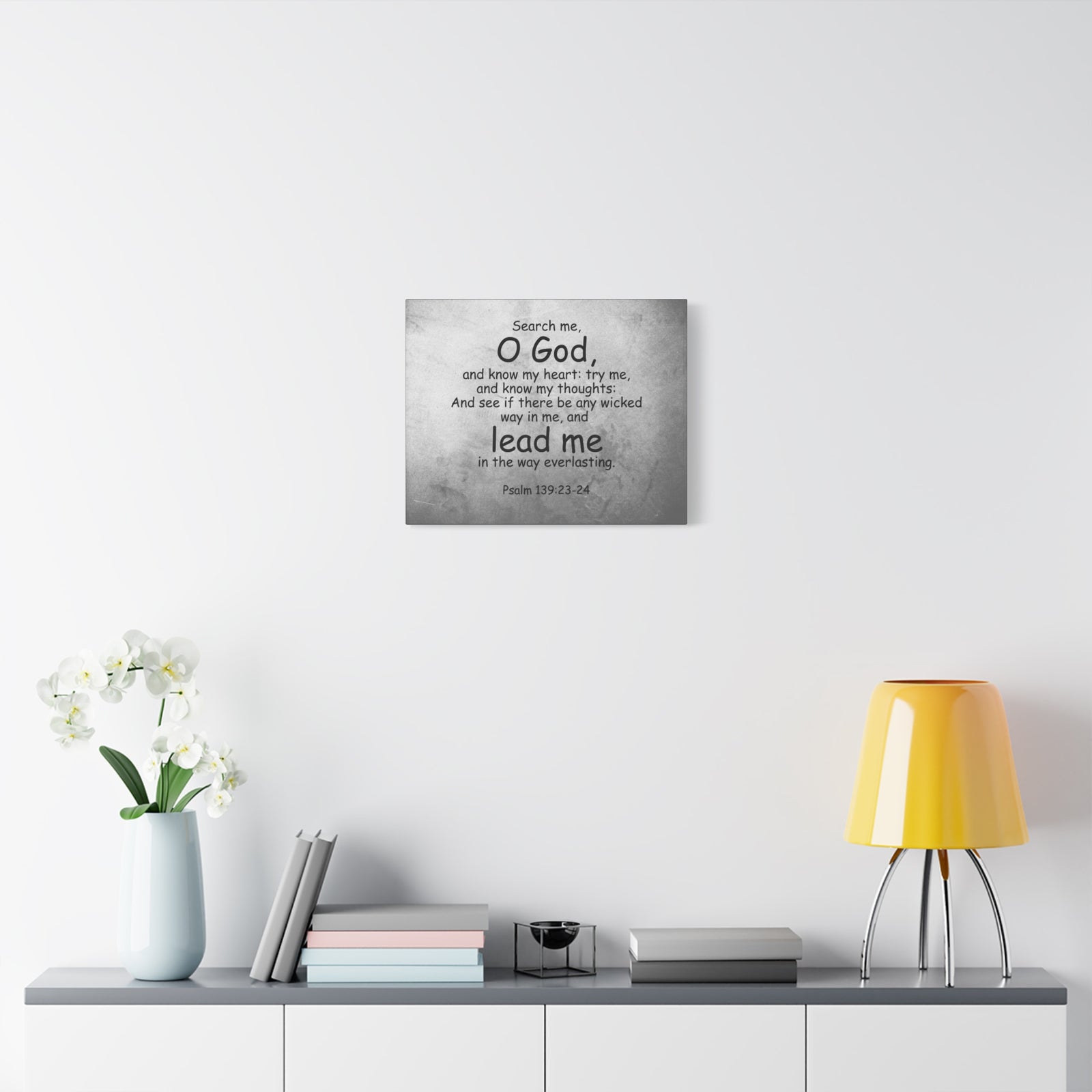 Scripture Canvas O' God Lead Me Psalm 139:23-24 Christian Wall Art Bible Verse Print Ready to Hang-Express Your Love Gifts