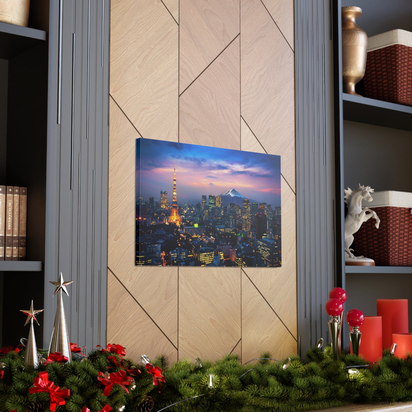 Tokyo Night Skyline Canvas Artwork High-Quality Breathtaking Stunning Cityscape for Home Decor Ready to Hang-Express Your Love Gifts