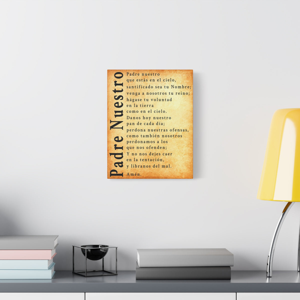 Scripture Walls Padre Nuestro Lord's Prayer Spanish Gold Canvas Christian Wall Art Ready to Hang Unframed-Express Your Love Gifts